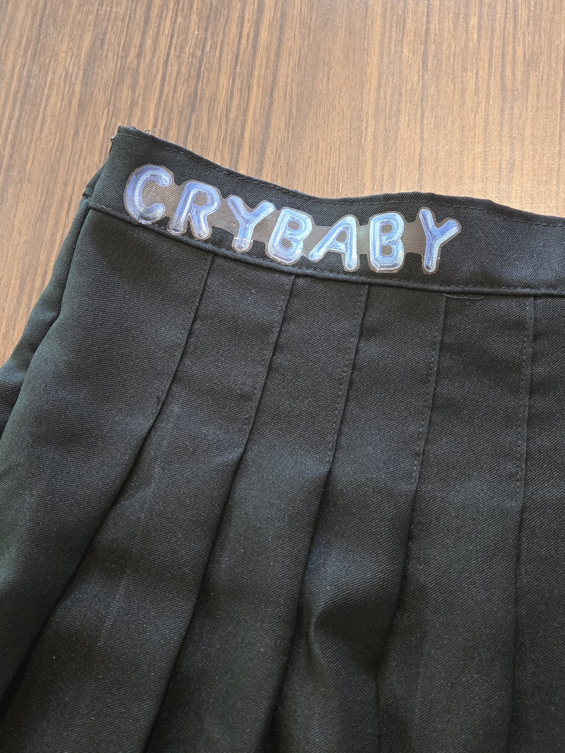 Crybaby Black High Waisted Pleated Tennis Mini Skirt